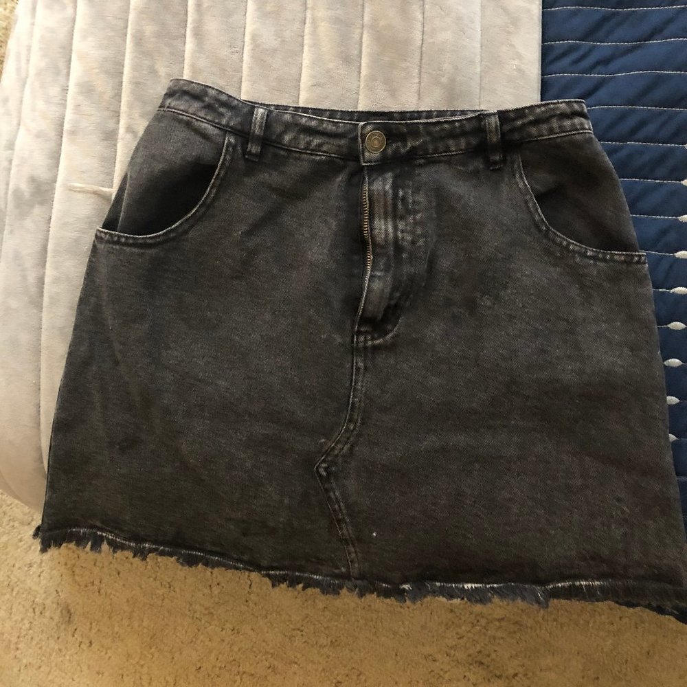 Black Jean Skirt- Size Small